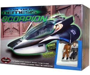 Star Trek Nemesis Scorpion Fighter Snap Together Model Kit w/ Bonus Picard and Data Figures by Polar Lights