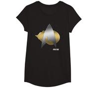 Star Trek Next Generation Kitty Cat Logo T-Shirt, Girls, Black, Small