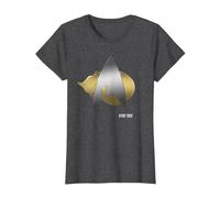 Star Trek Next Generation Kitty Cat Logo T-Shirt, Women, Dark Heather Grey, Large