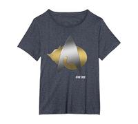 Star Trek Next Generation Kitty Cat Logo T-Shirt, Women's Plus, Heather Blue, 2X