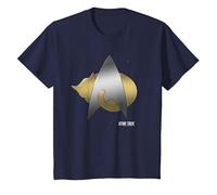 Star Trek Next Generation Kitty Cat Logo T-Shirt, Youth, Navy Blue, Large
