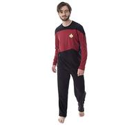 Star Trek Next Generation Men's Picard Uniform Costume Sleepwear Raglan And Pants Pajama Set (XL)