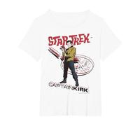 Star Trek Original Series Captain Kirk Comic Premium Tee T-Shirt, Women's Plus, White, 6X