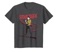 Star Trek Original Series Captain Kirk Comic Premium Tee T-Shirt, Youth, Dark Heather Grey, 2T