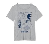 Star Trek Original Series Kirk Bamboo Canon T-Shirt, Women's Plus, Heather Grey, 1X