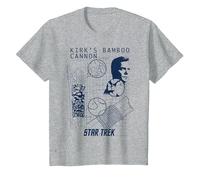 Star Trek Original Series Kirk Bamboo Canon T-Shirt, Youth, Heather Grey, Medium