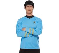 Smiffys Star Trek Costume, Original Series Sciences Uniform, Official Star Trek License Outfit, Classic Starfleet Commander Appearance, Star Trek Halloween Fancy Dress Accessory