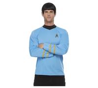 Star Trek Original Series Sciences Uniform Blue Spok Licensed Mens Fancy Dress