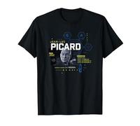 Star Trek: Picard Jean-Luc Picard Profile T-Shirt, Men, Black, 6X-Large