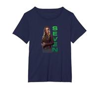 Star Trek: Picard Seven of Nine T-Shirt, Women's Plus, Navy Blue, 4X
