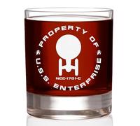 STAR TREK Property of The Next Generation Etched Rocks Whiskey Glass - Officially Licensed, Premium Quality, Handcrafted Glassware, 11oz. - Perfect Collectible Gift for Series Lovers