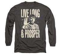 Star Trek Prosper Mens Long Sleeve T Shirt, Charcoal, Medium