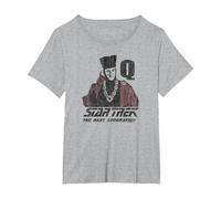 Star Trek Q Point T-Shirt, Women's Plus, Heather Grey, 5X