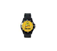 Star Trek Quartz Round Watch Real Siliconeband Black
