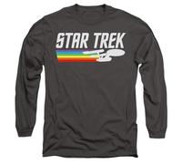 Star Trek Rainbow Trail Mens Long Sleeve T Shirt, Charcoal, XX-Large