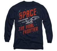 Star Trek Space Travel Mens Long Sleeve T Shirt, Navy, Large