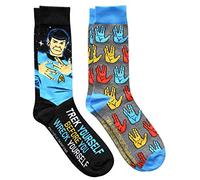 Star Trek Spock Trek Yourself Before You Wreck Yourself Men's Crew Socks 2 Pair Pack