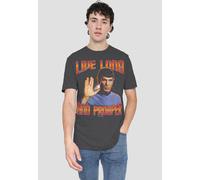 Star Trek St Original Live Long & Prosper-Adult Heather, Black in Charcoal | Size: Medium Star Trek Charcoal M