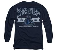 Star Trek Starfleet Academy Earth Mens Long Sleeve T Shirt, Navy, Small