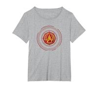 Star Trek Starfleet Command Badge T-Shirt, Women's Plus, Heather Grey, 2X