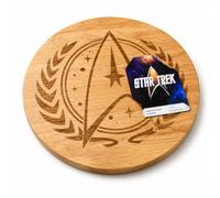 Star Trek™ Starfleet Command Pizza Cutting Board, 30.5 cm Diameter, Officially Licensed, Hardwood with Ship Design