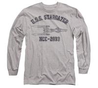 Star Trek Stargazer Athletic Mens Long Sleeve T Shirt, Athletic Heather, Medium