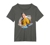 Star Trek Strange New Worlds Captain Pike T-Shirt, Women's Plus, Asphalt Grey, 5X