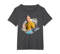 Star Trek Strange New Worlds Captain Pike T-Shirt, Women's Plus, Dark Heather Grey, 2X