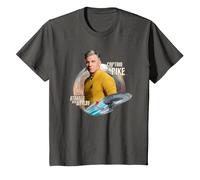 Star Trek Strange New Worlds Captain Pike T-Shirt, Youth, Asphalt Grey, Small
