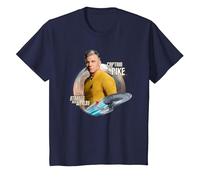 Star Trek Strange New Worlds Captain Pike T-Shirt, Youth, Navy Blue, 4T