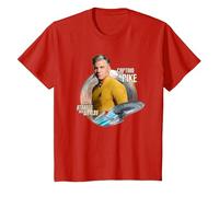 Star Trek Strange New Worlds Captain Pike T-Shirt, Youth, Red, 2T