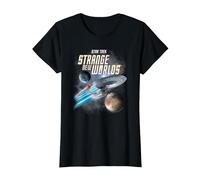 Star Trek Strange New Worlds Enterprise T-Shirt, Women, Black, Large