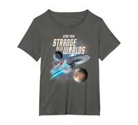 Star Trek Strange New Worlds Enterprise T-Shirt, Women's Plus, Asphalt Grey, 1X