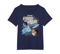 Star Trek Strange New Worlds Enterprise T-Shirt, Women's Plus, Navy Blue, 4X
