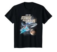 Star Trek Strange New Worlds Enterprise T-Shirt, Youth, Black, Medium