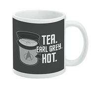 Star Trek Tea Earl Grey Hot Ceramic Coffee Mug, Novelty Gift Mugs for Coffee, Tea and Hot Drinks, 11oz, White