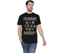 Star Trek The Celebrate Diversity Unisex Adult T Shirt, Black, Large