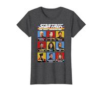 Star Trek: The Next Generation 9 Cast Members Box Up T-Shirt, Women, Dark Heather Grey, Medium