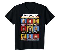 Star Trek: The Next Generation 9 Cast Members Box Up T-Shirt, Youth, Black, Medium