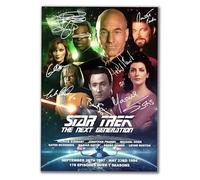 Star Trek The Next Generation Cast Signed Autograph Print, A4 Star Trek Collectible Poster, Multi-coloured, Photo Paper, Portrait, Television Memorabilia