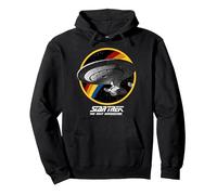 Star Trek The Next Generation Enterprise Rainbow Poster Pullover Hoodie, Adult Unisex, Black, Large