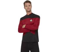 Star Trek: The Next Generation Men's Command Uniform Costume Top in Red | Size: Small Star Trek: The Next Generation Red S