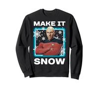 Star Trek: The Next Generation Picard Make It Snow Portrait Sweatshirt, Adult Unisex, Black, XX-Large