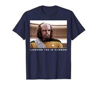 Star Trek: The Next Generation Worf Judging You in Klingon T-Shirt, Men, Navy Blue, 5X-Large