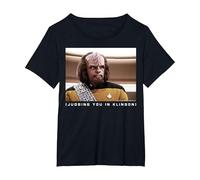 Star Trek: The Next Generation Worf Judging You in Klingon T-Shirt, Women's Plus, Black, 3X