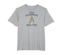 Star Trek: The Original Series Enterprise Delta T-Shirt, Men's Big and Tall, Heather Grey, 6X Tall