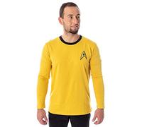 Star Trek The Original Series Men's TOS Costume Long Sleeve Tee Shirt - (Captain Kirk, Medium)
