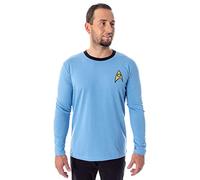 Star Trek The Original Series Men's TOS Costume Long Sleeve Tee Shirt - (Spock, Medium)
