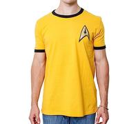 Star Trek The Original Series Men's TOS Costume Uniform Mens Adult T-Shirt, Gold, Large