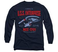 Star Trek Unisex Stardate 2245 Unisex Long Sleeve T Shirt, Navy T-Shirt